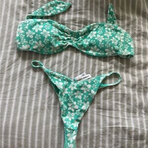 Dippin' Daisy's Floral Mint Green Bandeau Bikini